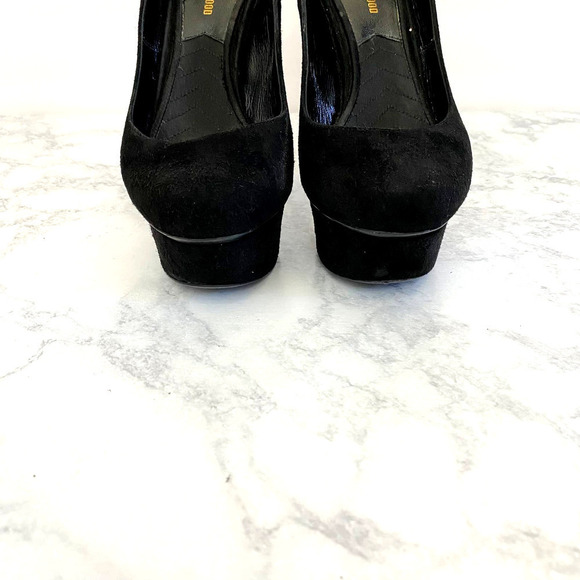 𝅺nicholas Kirkwood Black Suede pearl triangle Platform gala formal sexy NYE - Picture 6 of 9